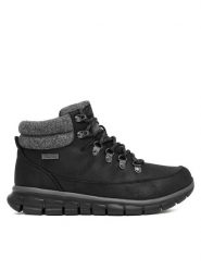 Skechers Trekkingi Synergy 167425/BLK Czarny. Czarne obuwie trekkingowe damskie Skechers, ze skóry, bez zapięcia. Za 269.99 zł.