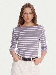 Tommy Hilfiger Bluzka WW0WW40589 Fioletowy Regular Fit. Fioletowe bluzki damskie Tommy Hilfiger, s, bez wzorów, z bawełny, bez kołnierzyka, bez ramiączek. Za 209.99 zł.