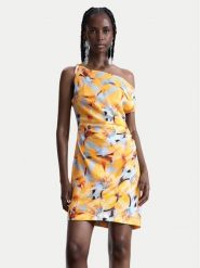 Desigual Sukienka letnia Sol 26SWVW50 Żółty Slim Fit. Żółte sukienki damskie Desigual, bez wzorów, z wiskozy, bez ramiączek. Za 489.99 zł.