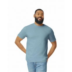 Koszulka Softstyle Dla Dorosłych Unisex. Niebieskie bluzki damskie GILDAN, xl, bez wzorów, sportowe, bez kołnierzyka, bez ramiączek. Za 29.99 zł.