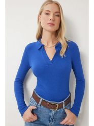 Happiness Istanbul Bluzka w kolorze niebieskim rozmiar: S/M. Niebieskie bluzki damskie Happiness Istanbul, m, bez wzorów, bez kołnierzyka, bez ramiączek. Za 34.77 zł.