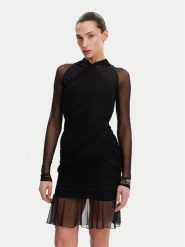 Versace Jeans Couture Sukienka koktajlowa 78HAO971 Czarny Slim Fit. Czarne sukienki damskie Versace Jeans Couture, bez wzorów, z jeansu, wizytowe, bez ramiączek. Za 819.99 zł.