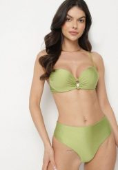 Zielone Bikini Biustonosz z Metaliczną Aplikacją i Majtki Figi Kinelisa. Zielone bikini Born2be, z aplikacjami. Za 74.99 zł.
