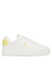 Calvin Klein Jeans Sneakersy Classic Cupsole Ru Patch Lth Wn YW0YW01845 Biały. Białe obuwie sportowe damskie Calvin Klein Jeans, z jeansu, bez zapięcia. Za 289.99 zł.