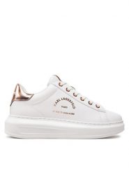 KARL LAGERFELD Sneakersy KL62538K Biały. Białe obuwie sportowe damskie KARL LAGERFELD, ze skóry, bez zapięcia. Za 539.99 zł.