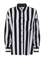 TATUUM Bluzka "Hanami" w kolorze granatowo-białym rozmiar: 36. Niebieskie bluzki damskie TATUUM, s, bez wzorów, z wiskozy, klasyczne, bez kołnierzyka, bez ramiączek. Za 121.95 zł.