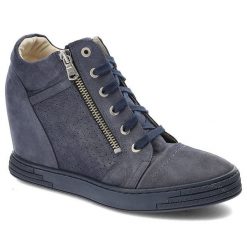 Granatowe Botki Baldaccini Damskie Buty Na Koturnie. Niebieskie obuwie sportowe damskie Baldaccini, na wiosnę, z nubiku, bez zapięcia. Za 259.00 zł.