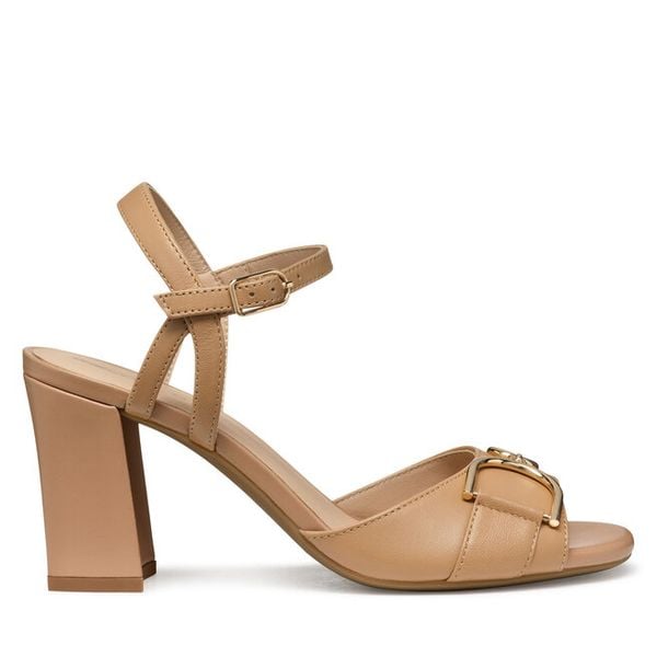 Sandały Geox. Brązowe sandały damskie Geox, bez wzorów, bez obcasa, na słupku, bez zapięcia. Za 309.99 zł.