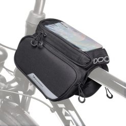 Torba rowerowa na ramę Wozinsky wodoodporna z pokrowcem na telefon 1,5 L. Czarne torebki klasyczne damskie WOZINSKY, bez dodatków. Za 54.90 zł.
