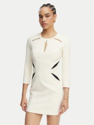Elisabetta Franchi Sukienka koktajlowa AB-868-61E2-V390 Kremowy Slim Fit. Białe sukienki damskie Elisabetta Franchi, bez wzorów, z syntetyku, wizytowe, bez ramiączek. Za 1,659.00 zł.