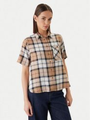Barbour Koszula Fern LSH1744BR37 Beżowy Regular Fit. Brązowe koszule damskie Barbour, bez wzorów, z syntetyku, bez kołnierzyka, bez ramiączek. Za 379.99 zł.
