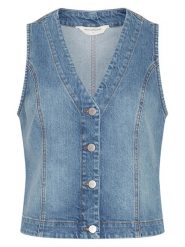 MOSS COPENHAGEN Kamizelka dżinsowa w kolorze niebieskim rozmiar: XL. Niebieskie kamizelki damskie Moss Copenhagen, xl, bez wzorów, z bawełny, bez kaptura. Za 184.46 zł.