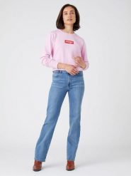 Wrangler Dżinsy - Regular fit - w kolorze błękitnym rozmiar: W27/L32. Niebieskie jeansy damskie Wrangler, z podwyższonym stanem. Za 113.90 zł.