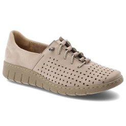 Półbuty damskie Wasak, skóra naturalna perforowana cholewka sznurowany fason elastyczna lekka podeszwa okrągły nosek, beżowe, 0810. Brązowe półbuty damskie Wasak, bez wzorów, z materiału, z okrągłym noskiem, bez obcasa, bez zapięcia. Za 339.00 zł.