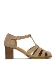 Lasocki Półbuty CEO-25F531-3 Beżowy. Brązowe czółenka damskie Lasocki, bez wzorów, ze skóry, bez obcasa, na obcasie. Za 249.99 zł.