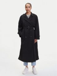 Tommy Hilfiger Trencz WW0WW45632 Czarny Oversize. Czarne płaszcze damskie Tommy Hilfiger, l, bez wzorów, z syntetyku, bez kaptura. Za 979.99 zł.