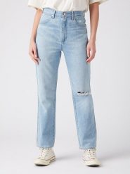 Wrangler Dżinsy - Regular fit - w kolorze błękitnym rozmiar: W33/L34. Niebieskie jeansy damskie Wrangler, z podwyższonym stanem. Za 162.49 zł.