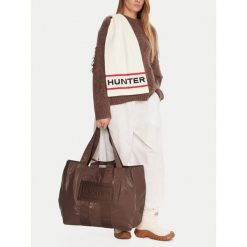 Torebka Hunter. Brązowe shopper bag Hunter, bez wzorów, bez dodatków. Za 219.99 zł.