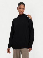 Kontatto Sweter 3M0179 Czarny Regular Fit. Czarne swetry klasyczne damskie Kontatto, m, z syntetyku, bez kołnierzyka. Za 239.99 zł.