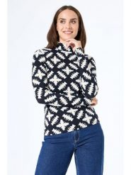 Garcia Koszulka w kolorze czarno-kremowym rozmiar: XL. Brązowe koszulki damskie Garcia, xl, bez wzorów, z bawełny, bez kołnierzyka, bez ramiączek. Za 83.22 zł.