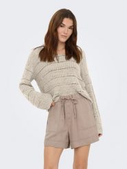 ONLY Sweter w kolorze beżowym rozmiar: M. Brązowe swetry klasyczne damskie Only, m, bez kołnierzyka. Za 82.99 zł.