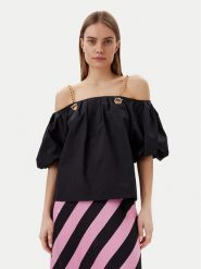 Lola Casademunt by Maite Bluzka MS2515040 Czarny Relaxed Fit. Czarne bluzki damskie Lola Casademunt by Maite, xs, bez wzorów, z bawełny, bez kołnierzyka, bez ramiączek. Za 259.99 zł.