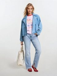 Jeansy straight z efektem sprania - niebieski. Niebieskie jeansy damskie Sinsay. W wyprzedaży za 33.99 zł.