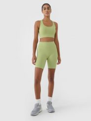 4F Legginsy kolarki bezszwowe treningowe damskie - zielone M/L. Zielone legginsy damskie 4F, l, bez wzorów, z dzianiny. W wyprzedaży za 59.99 zł.
