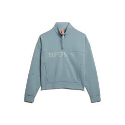 Damska bluza z kapturem zapinana na zamek Superdry Active Tech. Niebieskie bluzy damskie Superdry, l, bez wzorów, z materiału, z kapturem. Za 283.00 zł.