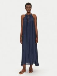 Bomboogie Sukienka letnia AW8993TSET5 Granatowy Relaxed Fit. Niebieskie sukienki damskie Bomboogie, bez wzorów, z jedwabiu, bez ramiączek. Za 459.99 zł.