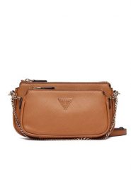Guess Torebka Noelle II Mini HWZG96 72710 Brązowy. Brązowe listonoszki damskie Guess, z aplikacjami, ze skóry, bez dodatków. Za 549.99 zł.