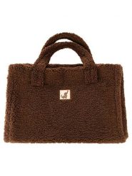 Zwillingsherz Shopper bag "Plush & Dachshund" w kolorze brązowym - 50 x 35 cm rozmiar: onesize. Brązowe shopper bag Zwillingsherz, bez wzorów, z materiału, na ramię, bez dodatków. Za 139.95 zł.