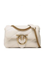PINKO Torebka Love Mini Puff Cl PE 23 PLTT 100039 A0F2 Écru. Torebki wieczorowe damskie Pinko, bez wzorów, ze skóry, bez dodatków. Za 769.99 zł.