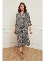 Curvy Lady Sukienka w kolorze szaro-czarnym rozmiar: 48/50. Szare sukienki damskie Curvy Lady, bez wzorów, z wiskozy, klasyczne, bez ramiączek. Za 145.26 zł.