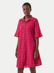 Iconique Sukienka letnia Romina IC26-039 Różowy Regular Fit. Czerwone sukienki damskie Iconique, bez wzorów, z bawełny, bez ramiączek. Za 439.99 zł.