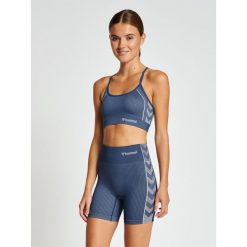 Damski biustonosz sportowy Hummel MT Blaze. Niebieskie biustonosze sportowe damskie Hummel, bez wzorów. Za 132.50 zł.