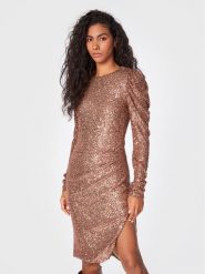 Silvian Heach Sukienka koktajlowa Vestit CVA22264VE Brązowy Slim Fit. Brązowe sukienki damskie Silvian Heach, bez wzorów, z syntetyku, wizytowe, bez ramiączek. Za 589.99 zł.