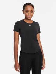 Nike Koszulka sportowa w kolorze czarnym rozmiar: M. Czarne koszulki sportowe damskie Nike, m, bez wzorów, z materiału, bez ramiączek, outdoorowe. Za 163.26 zł.