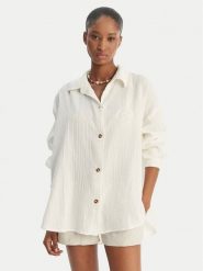 Roxy Koszula Morning Time ERJWT03674 Écru Relaxed Fit. Koszule damskie Roxy, s, bez wzorów, z bawełny, bez kołnierzyka, bez ramiączek. Za 299.99 zł.