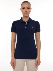 SIR RAYMOND TAILOR Koszulka polo "Angie" w kolorze granatowym rozmiar: M. Niebieskie bluzki damskie Sir Raymond Tailor, m, bez wzorów, z bawełny, bez kołnierzyka, bez ramiączek. Za 144.58 zł.