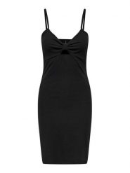 ONLY Sukienka letnia Janna 15343601 Czarny Slim Fit. Czarne sukienki damskie Only, bez wzorów, z bawełny, bez ramiączek. Za 79.99 zł.