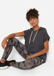 Bluza z kapturem oversize. Szare bluzy damskie bonprix, bez wzorów, z kapturem. Za 79.99 zł.