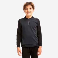 Bluza do piłki nożnej Kipsta Essential Club. Czarne bluzy damskie KIPSTA, bez wzorów, z elastanu, bez kaptura. W wyprzedaży za 39.99 zł.