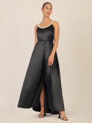 APART Satynowa sukienka w kolorze czarnym rozmiar: 38. Czarne sukienki damskie Apart, bez wzorów, z satyny, bez ramiączek. Za 454.95 zł.