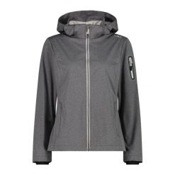 Damska kurtka turystyczna z kapturem CMP. Szare kurtki damskie CMP, l, bez wzorów, z softshellu, z kapturem. Za 411.25 zł.