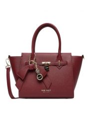 Nine West Torebka CEO-Chelsea-Charm-II-LX10185 Bordowy. Czerwone torebki klasyczne damskie Nine West, z materiału, bez dodatków. Za 349.99 zł.