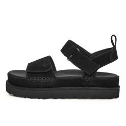Sandały Ugg Australian W Goldenstar Damskie. Czarne sandały damskie Ugg, bez wzorów, z materiału, bez obcasa, bez zapięcia. Za 575.99 zł.