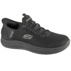 Sneakersy damskie Skechers Slip-Ins Work Summits SR-Enslee. Czarne obuwie sportowe damskie Skechers, bez zapięcia. Za 399.99 zł.