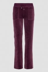 JUICY COUTURE Śliwkowe damskie spodnie welurowe Del Ray Pocket Pant, Rozmiar XS. Fioletowe spodnie dresowe damskie Juicy Couture, s, bez wzorów, z dresówki. W wyprzedaży za 323.99 zł.