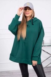 Bluza ocieplana z suwakiem na boku ciemno zielona. Zielone bluzy damskie KESI, l, bez wzorów, z bawełny, bez kaptura. Za 250.94 zł.